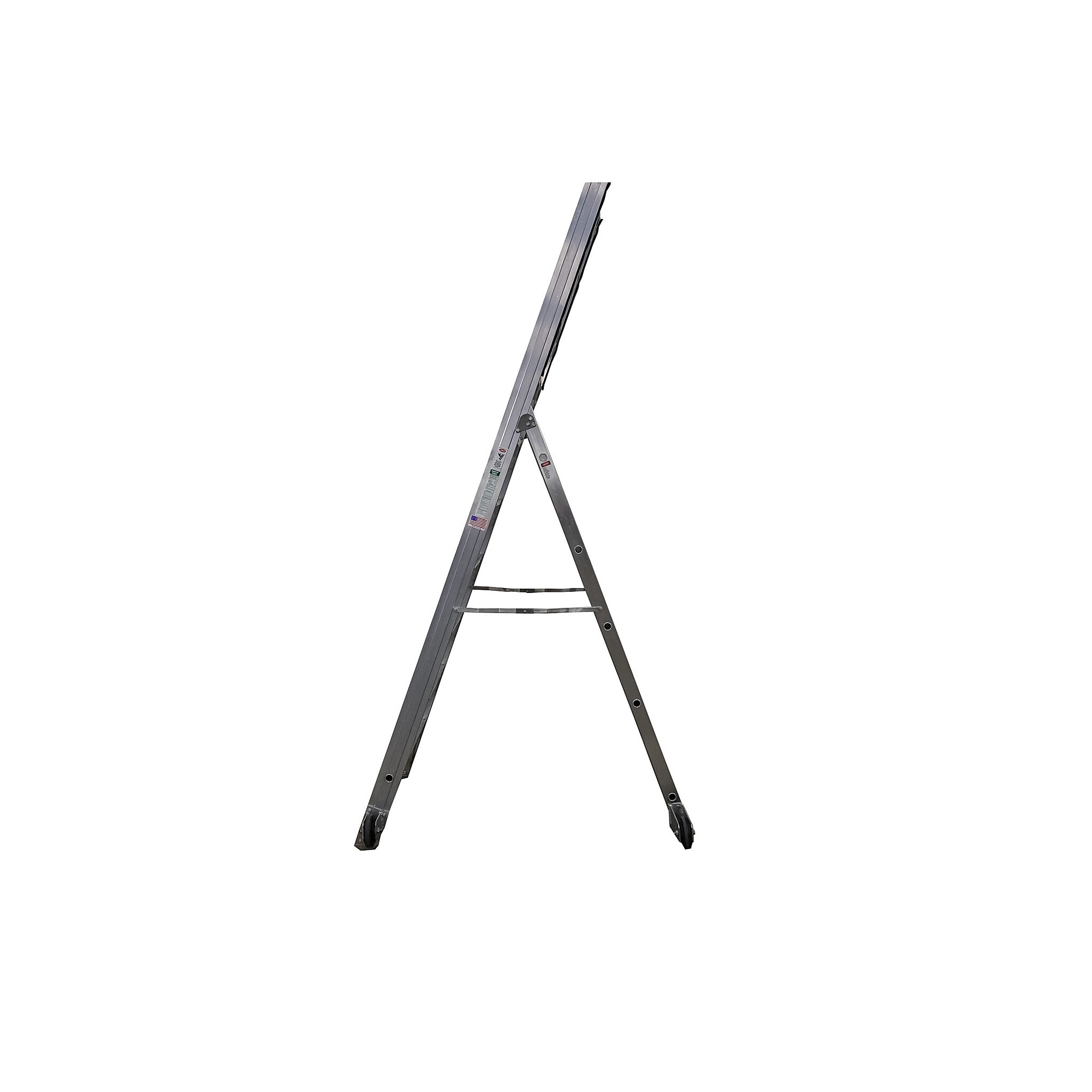 Metallic 10ft. Aircraft Maintenance Ladder — Type 1A, 300-Lb. Capacity, Foldable, Cast Feet, Tilt-N-Roll Wheels, Tool Tray, Model# LADDERS:AL-10-C